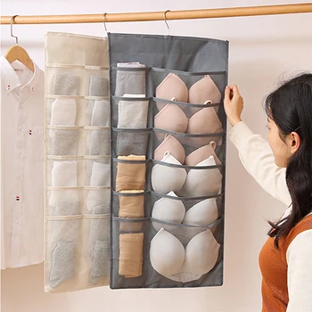 

Multifunction Double Sided 15/30 Pockets Socks Bra Underwear Sundries Sorting Storage Bag Wall Closet Storage Hang The Bag