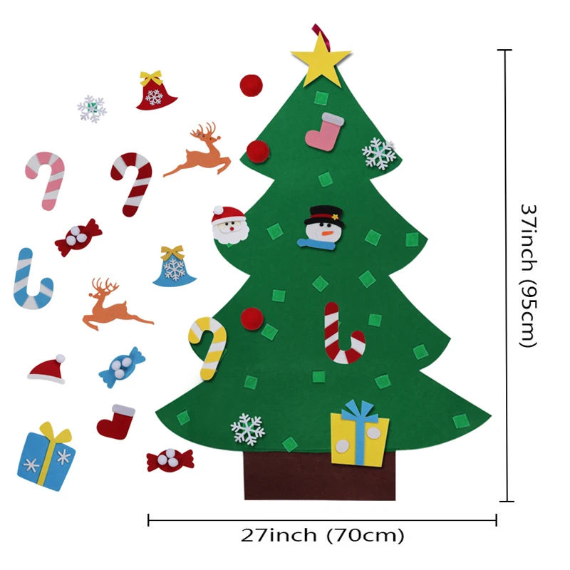 OurWarm 3D DIY войлочные Рождественские елки, рождественские украшения для дома, детские игрушки, искусственные елочные настенные подвесные украшения, год - Цвет: Old Felt tree