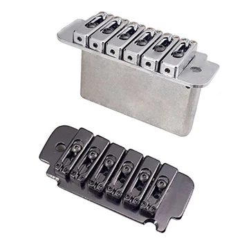 

2 set 6-String Saddle Tremolo Bridge for Electric Guitar Heavy Duty Thick Base - Silver & Black