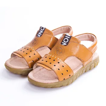

AFDSWG summer sandal kids 100% genuine leather kids stud shoes yellow kid sandals children boy girls sandals white