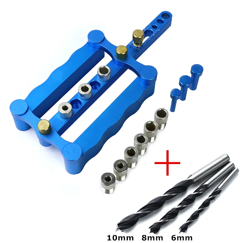 

Woodworking Positioning Doweling Jig Kit 6/8/10mm Drill Guide Peg Locator Tools