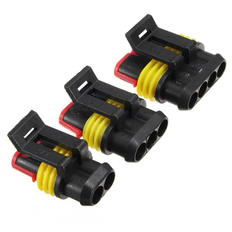 15Sets 2+3+4 Pins Way Car Sealed Waterproof Electrical Wire Connector Plugs