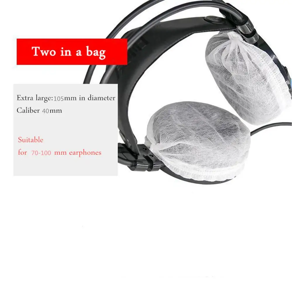 Apply to 70 100mm Ear Pad Disposable Headphone Cover Non Woven Hygienic Dustproof Sweatproof Stretchable Internet cafes Headsets