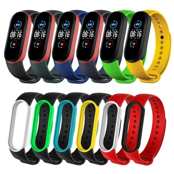 

Soft Silicone Bracelet for Xiaomi Mi Band 5 Strap Sport watch Silicone wrist strap For xiaomi mi band 5 bracelet Double Color