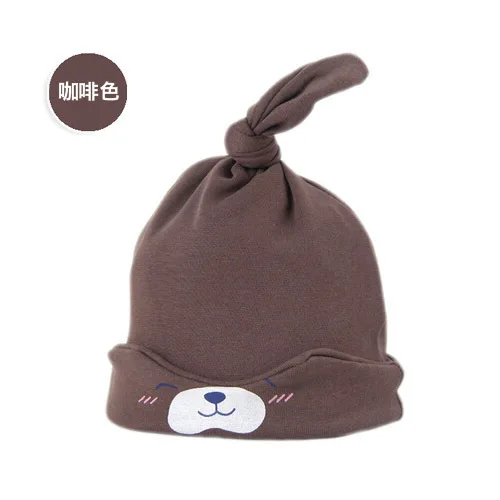 Новая разноцветная хлопковая комфортная шапочка для сна с рисунком из мультфильма для малышей, головной убор, милая шапка, YYT111-YYT120 - Цвет: Coffee