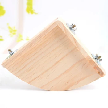 

Gerbil Exercise Toys Rat Parrot Cockatiel Pet Bird Perch Platform Mouse Small Animals Multifunction Wood Chinchilla Sectorial