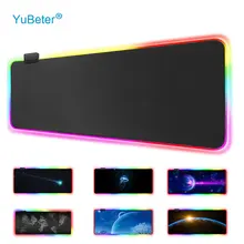 YuBeter LED Light Gaming RGB Large Mouse Pad Cover Office Bedroom Big PC Computer Mousepad Desktop Keyboard Mat Cushion Non-Slip
