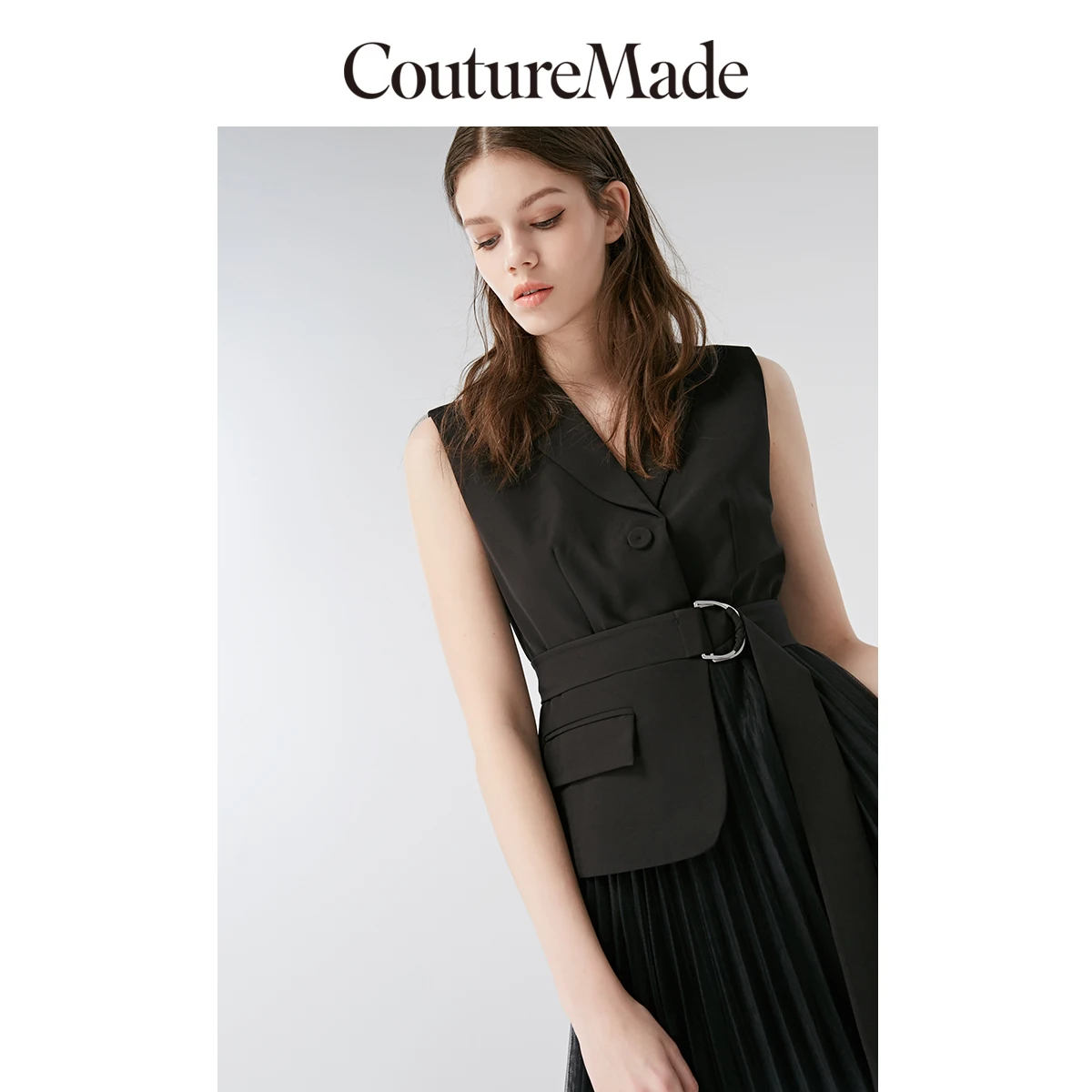Платье без рукавов с плиссированным воротником Vero Moda CoutureMade Gauzy | 31937A510|Платья|