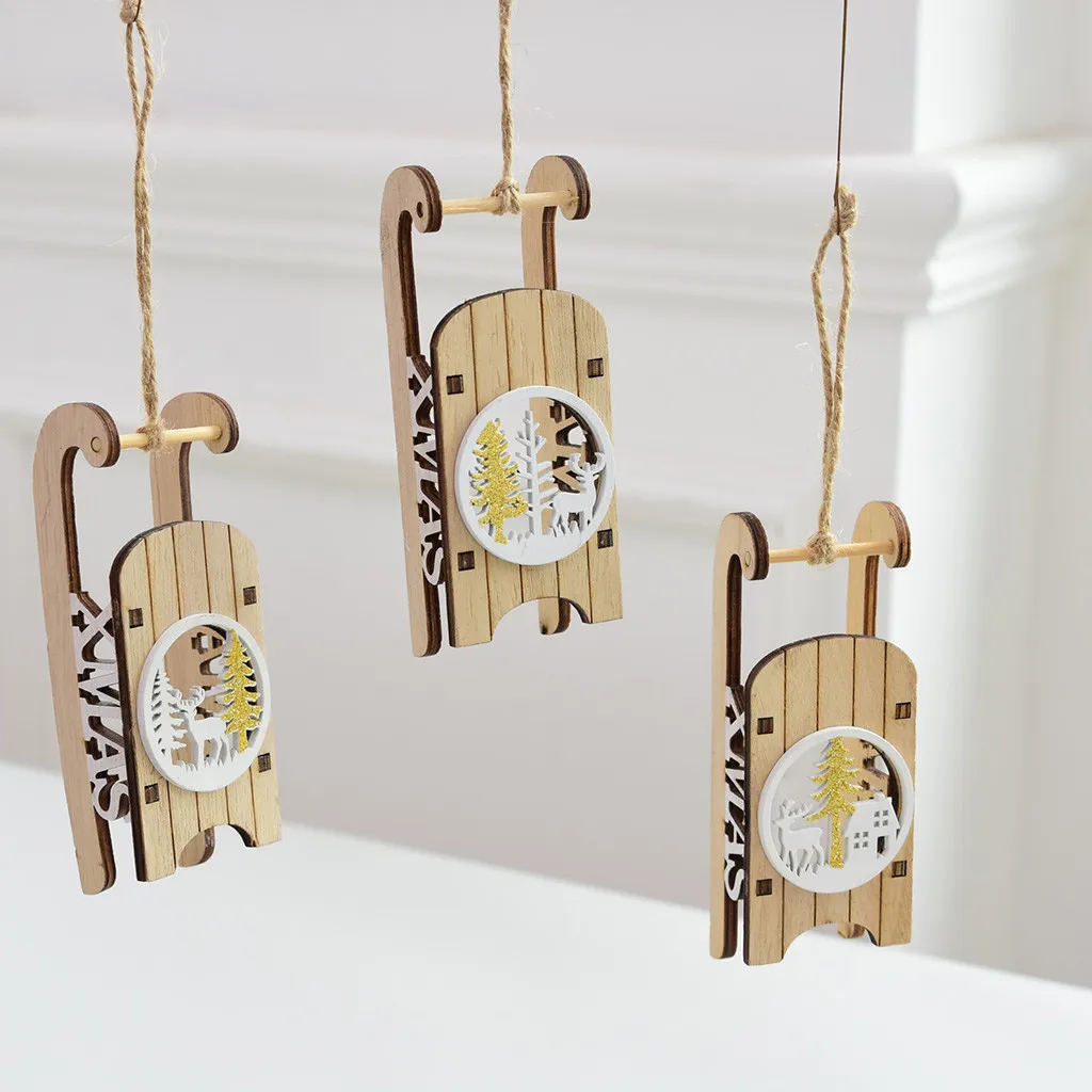 

Wooden Christmas window decorations wooden Christmas tree ornaments 2019 Hot Selling Support Wholesale Dropshipping Quality