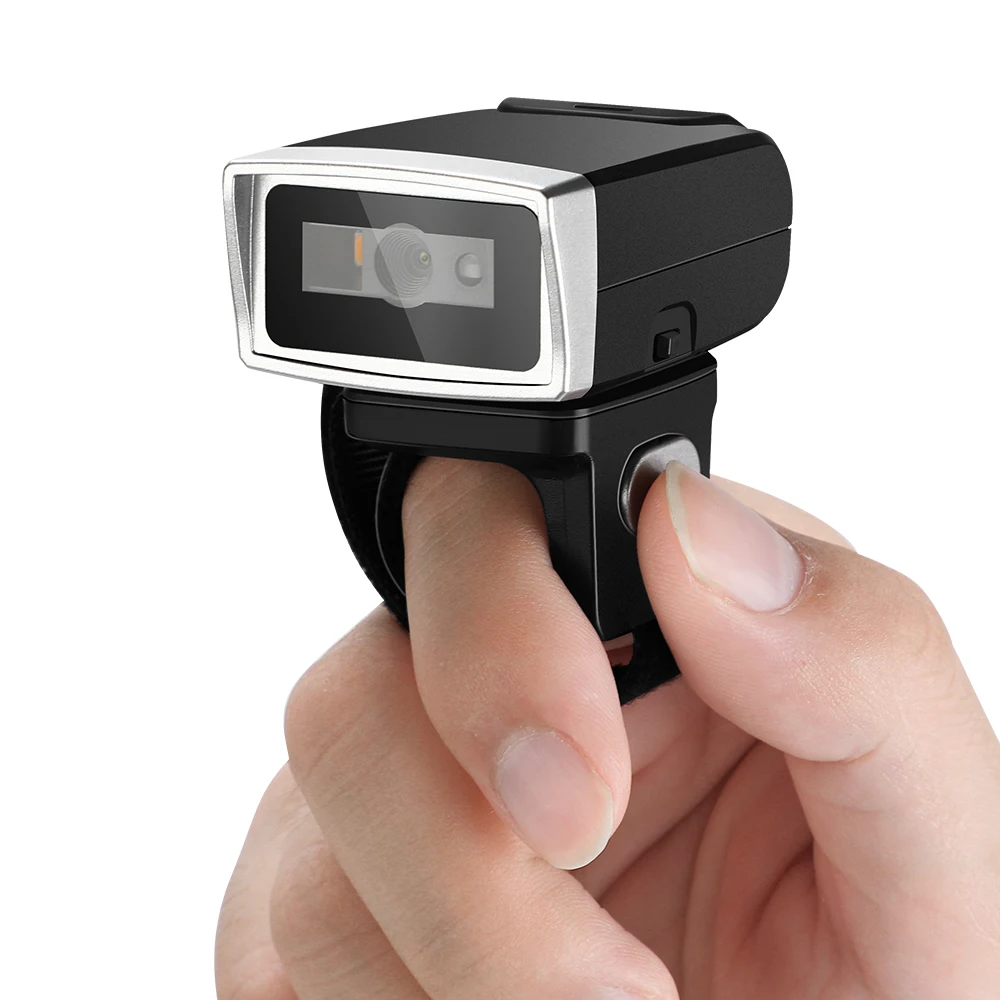 

2D Ring Barcode Scanner, Bluetooth Wireless USB Wired 1D QR Bar Code Scanner Mini Code Reader For Smart Phone Store Payment