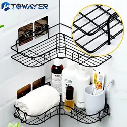 Bathroom Shelf Shower Shelf Shampoo Storage Rack Kitchen Storage Holder Punch-Free Wall Mounted Organizer Bathroom Accessories