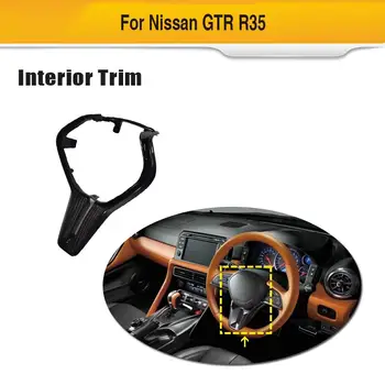 

Dry Carbon Fiber Car Steering Wheel Cover Trim For Nissan R35 GTR 2017 - 2019 Replacement Interior Trim