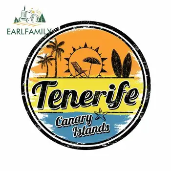 

EARLFAMILY 13cm x 13cm For Tenerife Stamp Travel Repair Decals Creative Car Stickers Occlusion Scratch Waterproof For JDM SUV RV