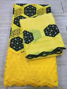 

5 +2yard Swiss lace fabric 2020 latest Dry lace embroidery African 100% cotton fabrics Swiss voile lace popular Dubai style