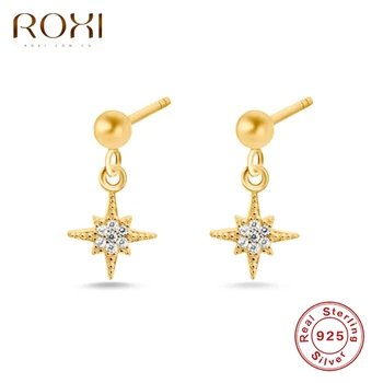 

ROXI Classic Drop Star Zircon Crystals Stud Earrings for Women Girls Piercing Earrings Unusual 925 Sterling Silver Orecchini