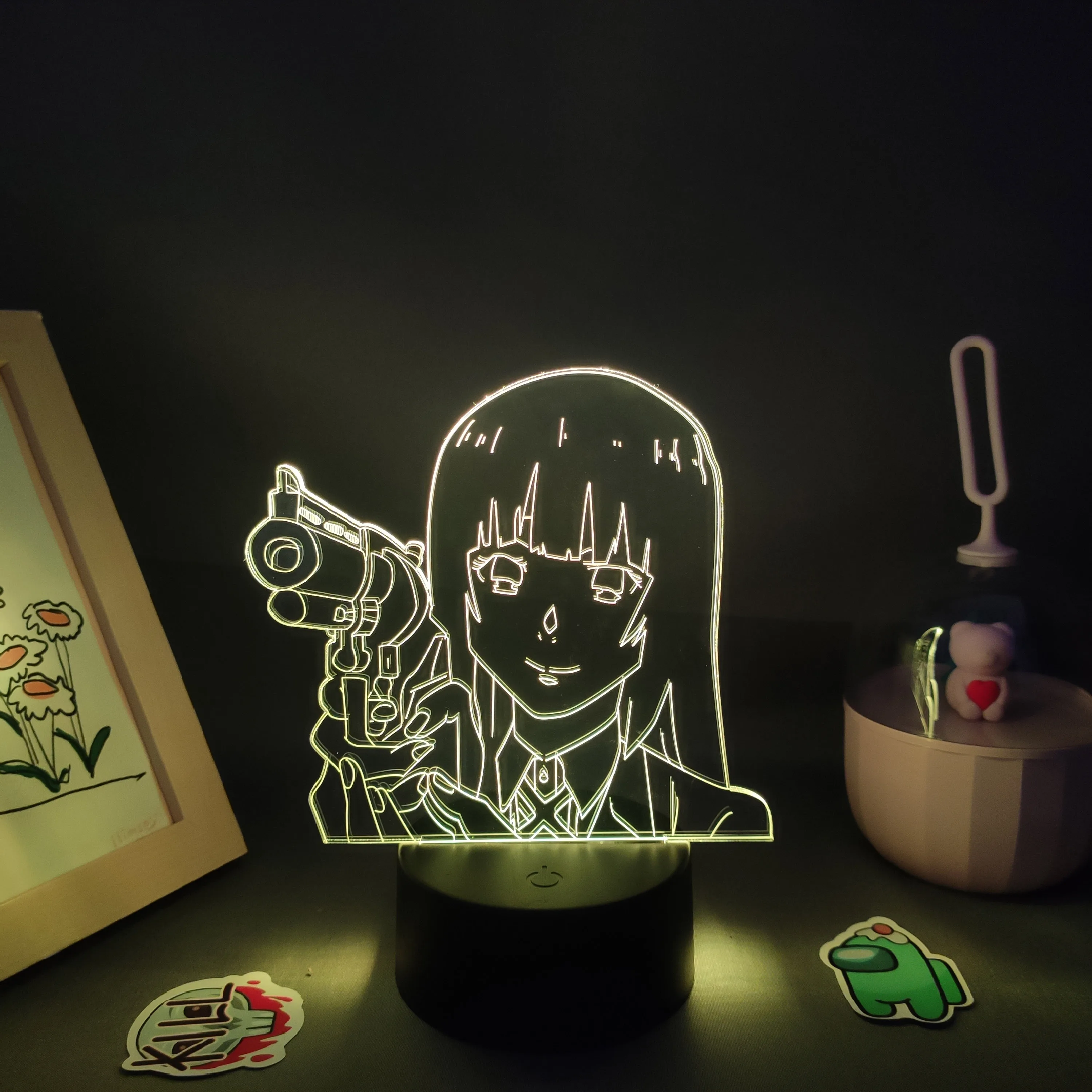 Anime Kakegurui Figure Midari Ikishima LED RGB Night Lights Cool Gift for Friend Lava Lamp Children Bedroom Bedside Table Decor best night light Night Lights