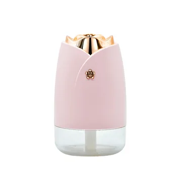 

230ML Ultrasonic Air Humidifier Creative Rose USB Mini Humidifiers Essential Aroma Diffuser With Colorful Lights For Car Home