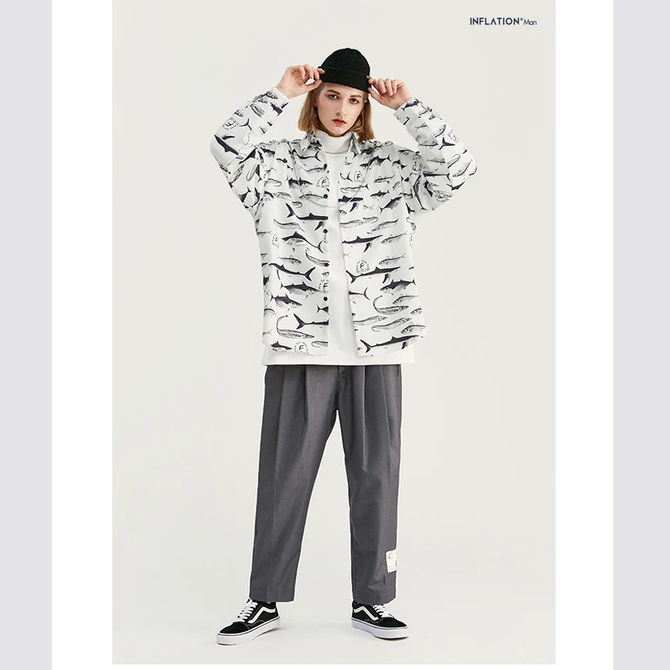 Мужская рубашка, длинная, chemise homme, осень-весна, быстрая мода, повседневная рубашка, цифровой принт, свободный стиль