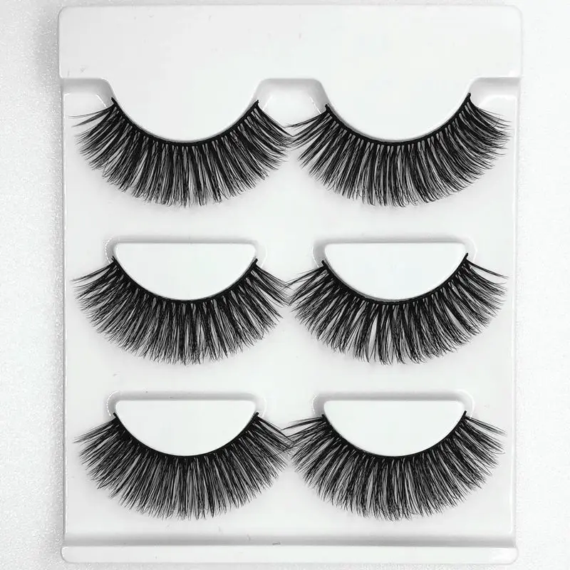 

103 new 3d false eyelashes handmade false eyelashes three-dimensional natural curling false eyelashes 3 pairs of makeup tools