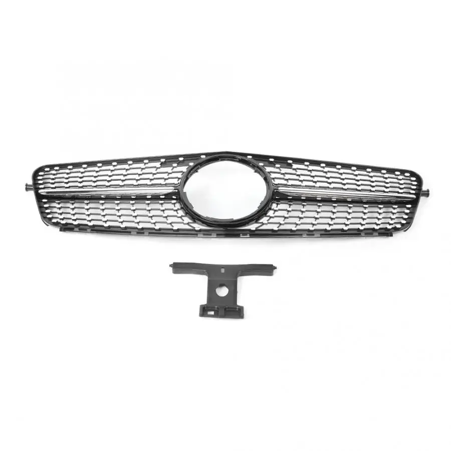 Передняя решетка запасная часть подходит для Mercedes Benz W204 2007 2008 2009 2010 2011 2012 2013 хорошая форма - Цвет: Черный