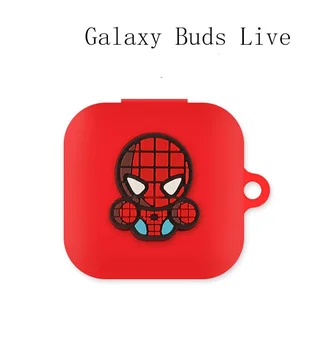 

2020 Cute Cover for Samsung Galaxy Buds Live Case Cartoon Earphone Protector with Keychain for Superhero Galaxy Buds Live