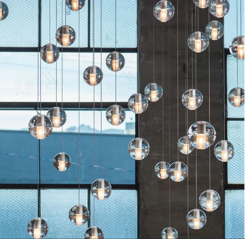 

High-End K9 Crystal Ball Chandelier Meteor Shower Style Clothing Store Coffee Shop Decorative Chandelier Art Chandelier Wholesal