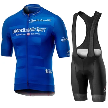 

Tour De Italia Italy 2020 Men Cycling Summer Short Sleeve Set Jersey and Bib Shorts Breathable MTB Racing Maillot Triathlon