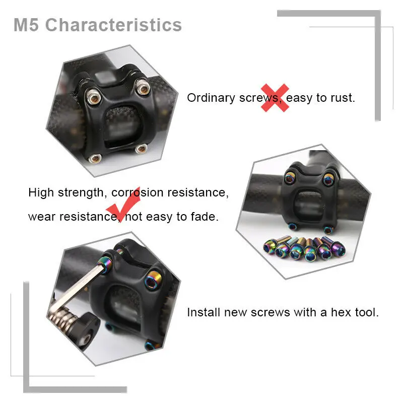 KRSEC M6/M5 MTB велосипед титана шток винт дорожный горный велосипед руль из нержавеющей стали винт велосипедные аксессуары