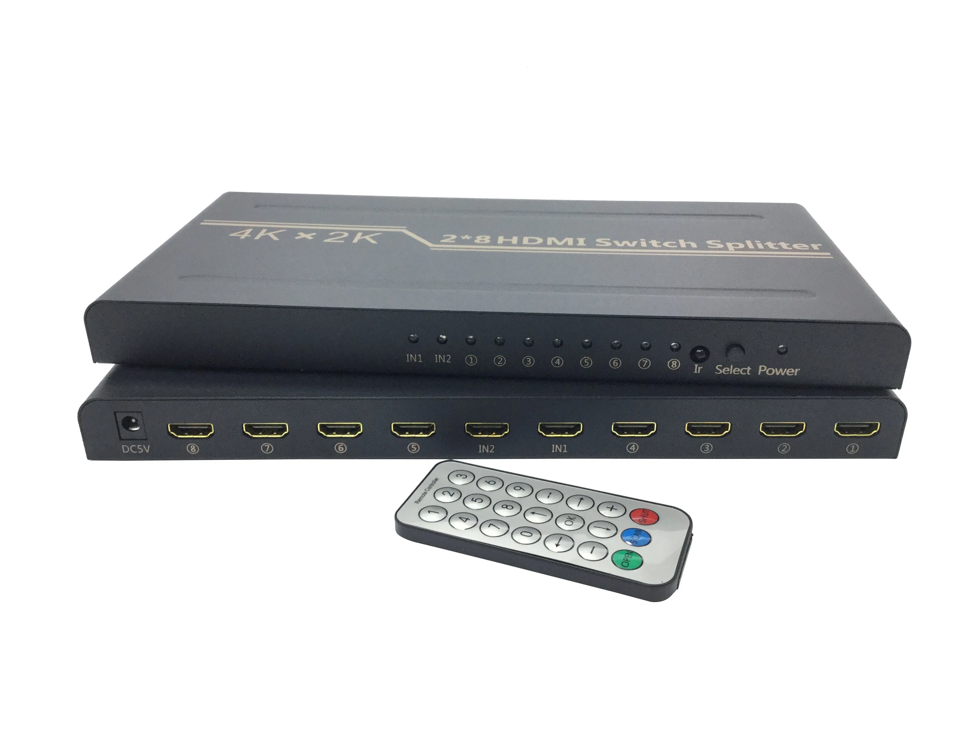 HDMI сплиттер, 2 в 8 выход 4k видео компьютер ТВ монитор HD перфоратор 1080P для ТВ, dvd-плеер, спутниковый ресивер, приставка, и т. Д