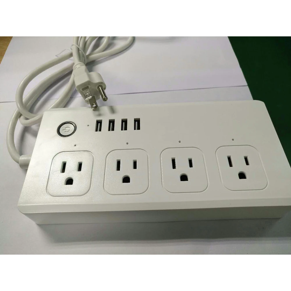 WiFi смарт-Мощность полосы 4-выход 4-USB умный переключатель розетки удаленно Беспроводное управление через смартфон работать с Alexa