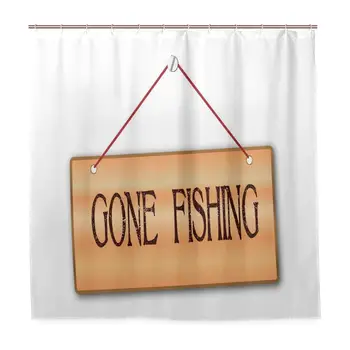 

Unique Shower Curtain Hanged Signboard Illustration Day Off Hobby Themed Eco-Friendly with 12 Hooks in Bathroom W72 xH84