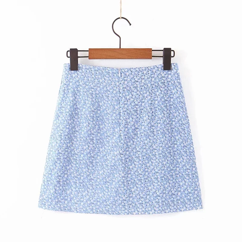 Women blouse chiffon vintage ruffle ladies tops streetwear puff sleeve top elegant floral clothes blue robe vestido vintage top