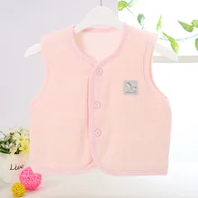Bei shu jia/ стильный детский жилет на осень и зиму, трехслойный теплый жилет из чистого хлопка для новорожденных