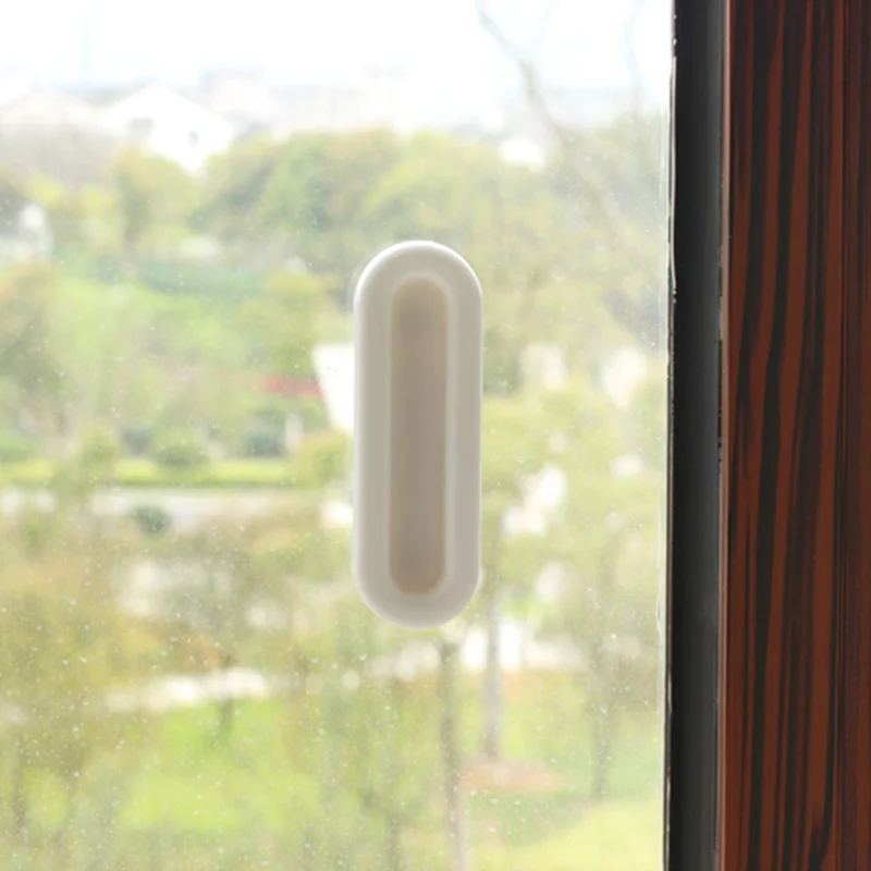 

4pcs High Quality white sticky glass door handle kitchen cupboard window drawer plastic handles cabinet knobs and handles.
