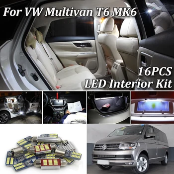

16Pcs LED bulb Interior reading dome map Lights Kit for VW Accessories for Multivan MK6 T6 (2016+)
