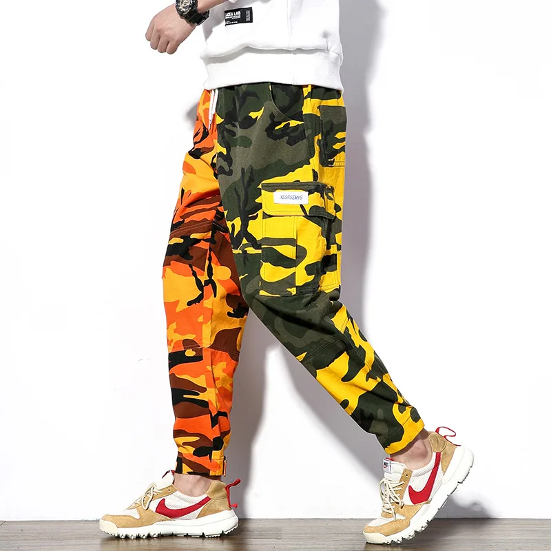 

2019 Autumn New Style Japanese-style Large Size Casual Pants Men's Loose-Fit Mixed Colors Camouflage Pants Men's Beam Leg Harem