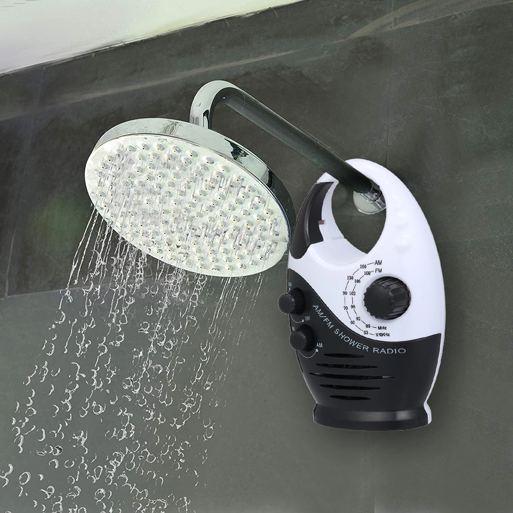 AM/FM мини душ радио ванная комната водонепроницаемый радио подвесной музыкальный радио встроенный динамик не включая батарею AM/FM радио