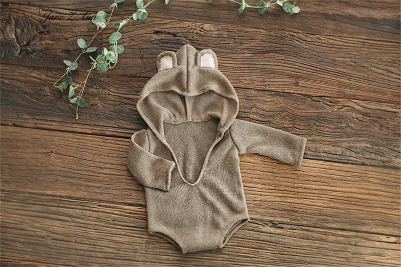 Jane Z Ann Baby boy cute hooded bodysuit Newborn/ 1 year Photo outfits studio shooting Photography Props brothers clothing