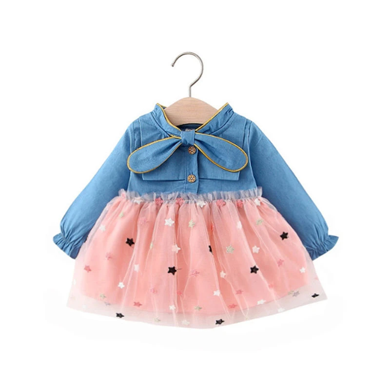 baby girl long sleeve denim dress