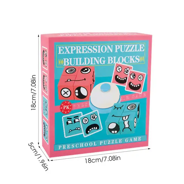 Wooden Expression Toys Educational Montessori Toys Wooden Jigsaw Puzzles Matching Block Puzzles Kids Interaction Game 6