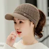 Baseball Caps Women Winter Thick Warm Twist Knitted Beanie Hat  Winter Outdoor Fleece High Bun Ponytail Empty Visor Bonnet ► Photo 1/6