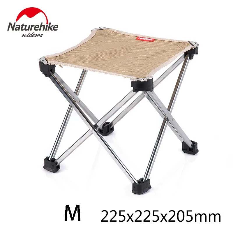 Khaki M Naturehike открытый портативный ультралегкий складной стул для рыбалки пикника барбекю складное алюминиевое сплав стул кемпинг табурет NH15D012-M - Цвет: Khaki M