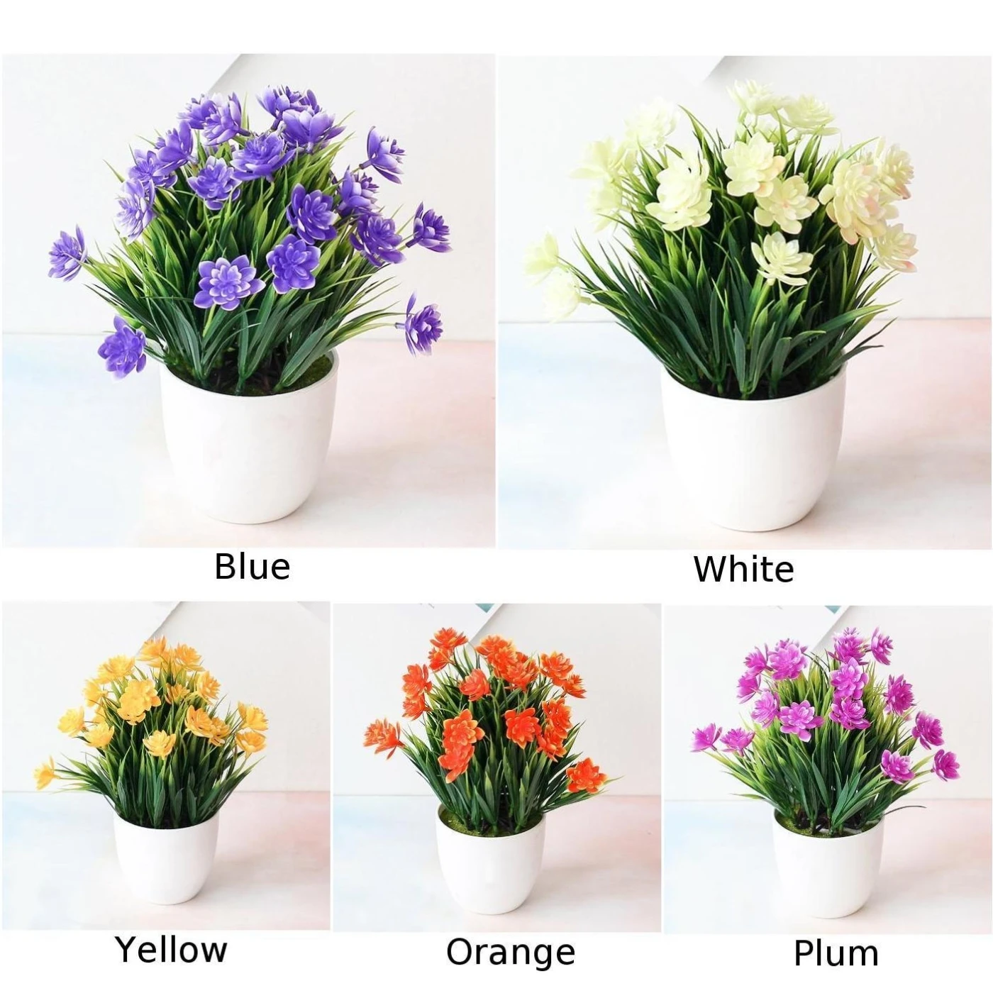 Home Office Garden Artificial Potted Flower Fake Bonsai Plant Decorations Gifts