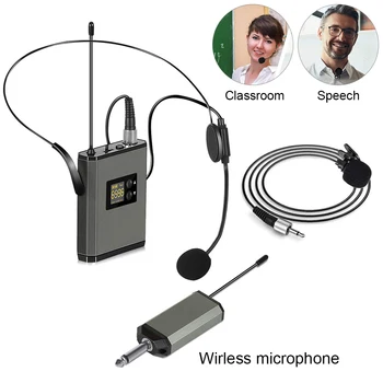

Wireless Microphone System 3.5/6.35 mm Wireless Mic With Transmitter Transmission Receiver Headset And Live Lavalier Microphone