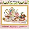 Afternoon tea dessert coffee patterns counted 11CT 14CT Cross Stitch Sets DIY Cross-stitch Kits Embroidery Needlework Home Decor ► Photo 1/6