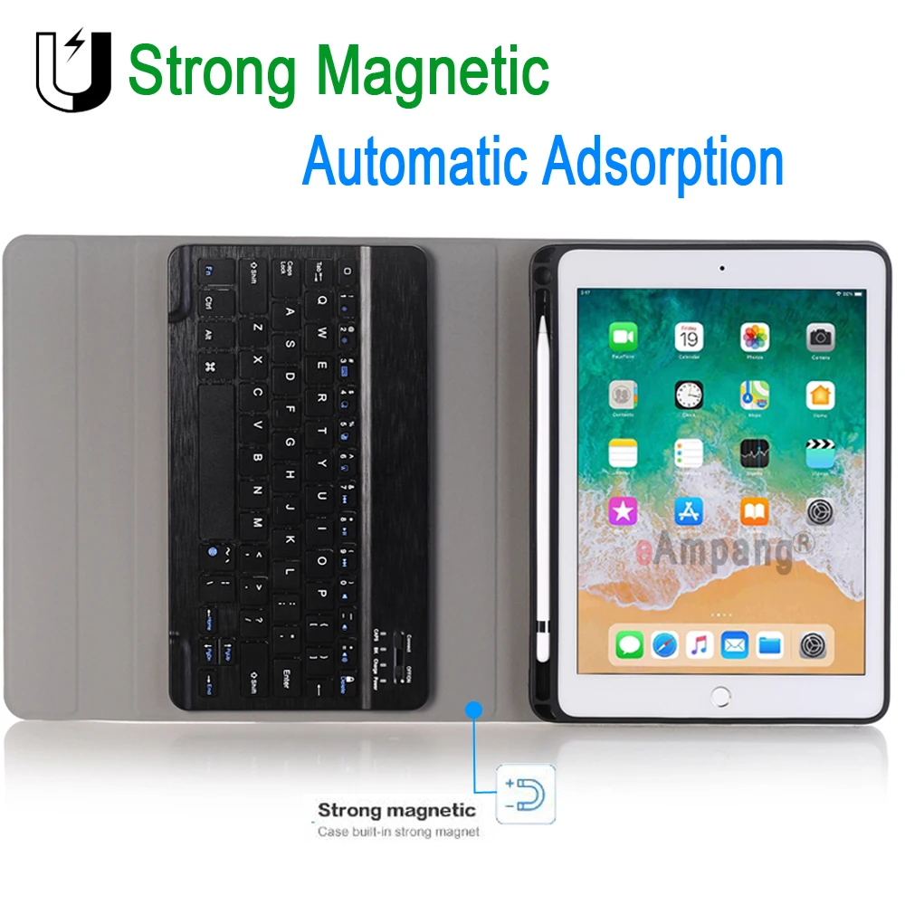 Чехол с клавиатурой для Apple iPad 9 7 2018 6 го поколения 5 2017 Air 1 2 Pro A1893 A1954 A1822 A1823 A1566|Чехлы