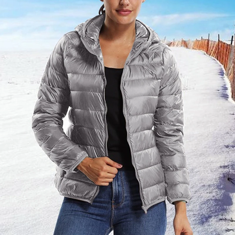 

Women Autumn Winter Jackets Hooded Coat Female Fashion Thin Light Jacket Womens Padded Cotton Parkas Casual Basic Warm Jackets