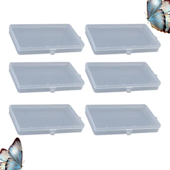 

6pcs Rectangle Mask Storage Holder Creative Pen Storage Box Transparent Container