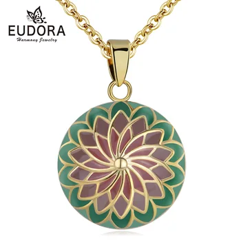 

Eudora Red green Flower of life Harmony Ball Necklace 20mm Sound Music Mexican Ball Pendant Maternity Necklace Baby Gift Jewelry