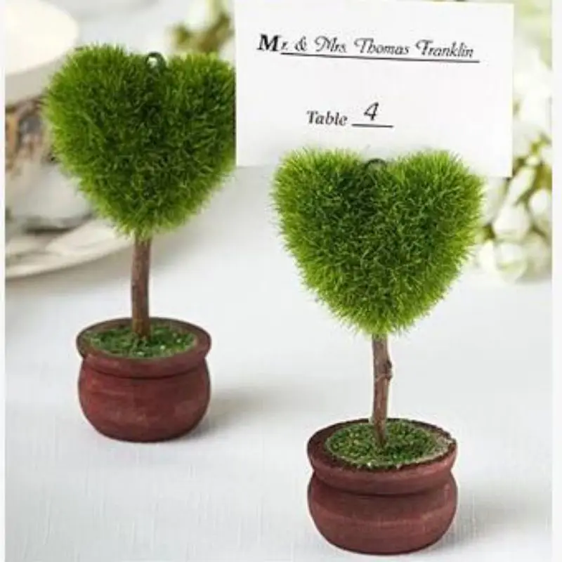 

1pcs Lot Lovely Potted Plant Heart Tree Place Card Holder Table Photo Postcard Card Clips Wedding Anniversary Party Dinner